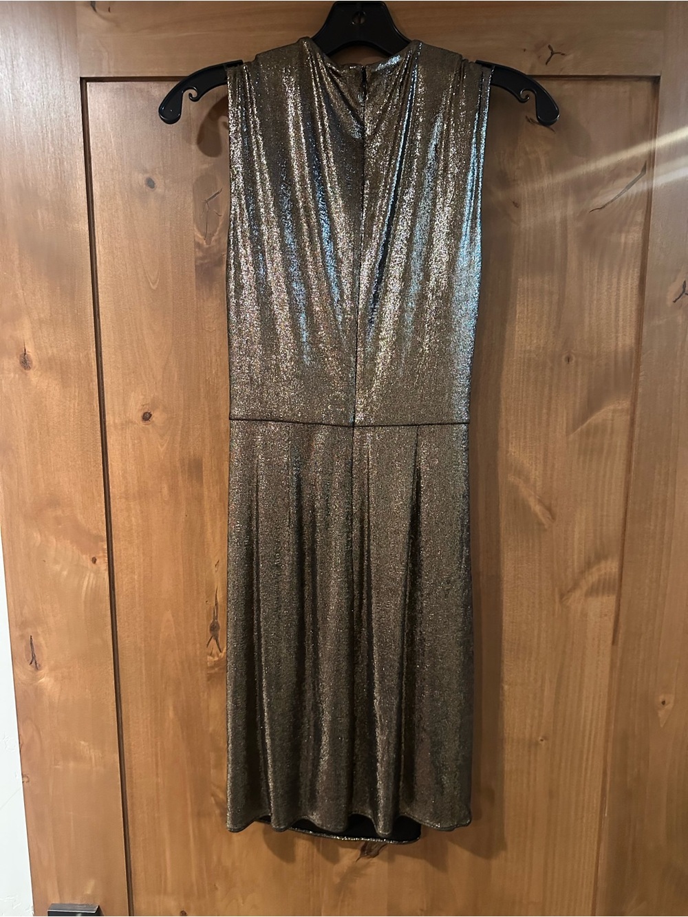 Halston Tiara Metallic Bronze One-Shoulder Draped Mini Dress - Picture 5 of 6